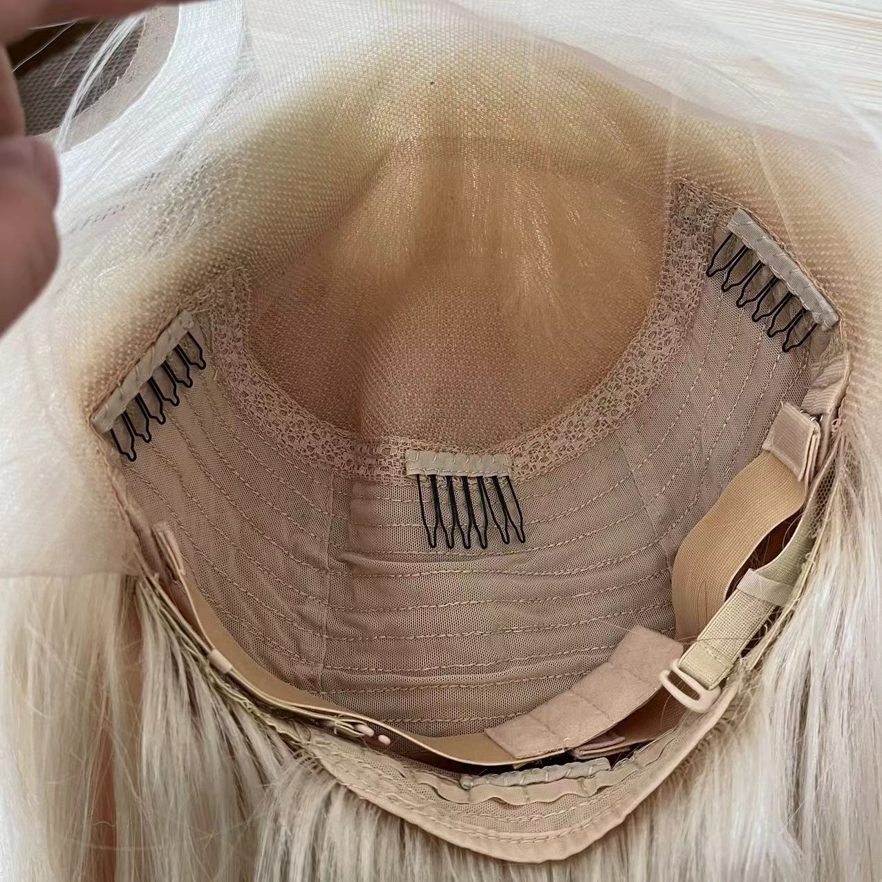 JENNY White Blonde  BOB Wig Transparent HD Lace Front 100% European Virgin Remy Hair Wig