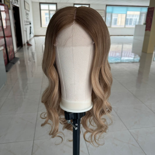 TATIANNA Sandy Balayage Silicone Gripper Wig 100% Virgin European Remy Human Hair Silk Top Fully Handtied Medical Wigs