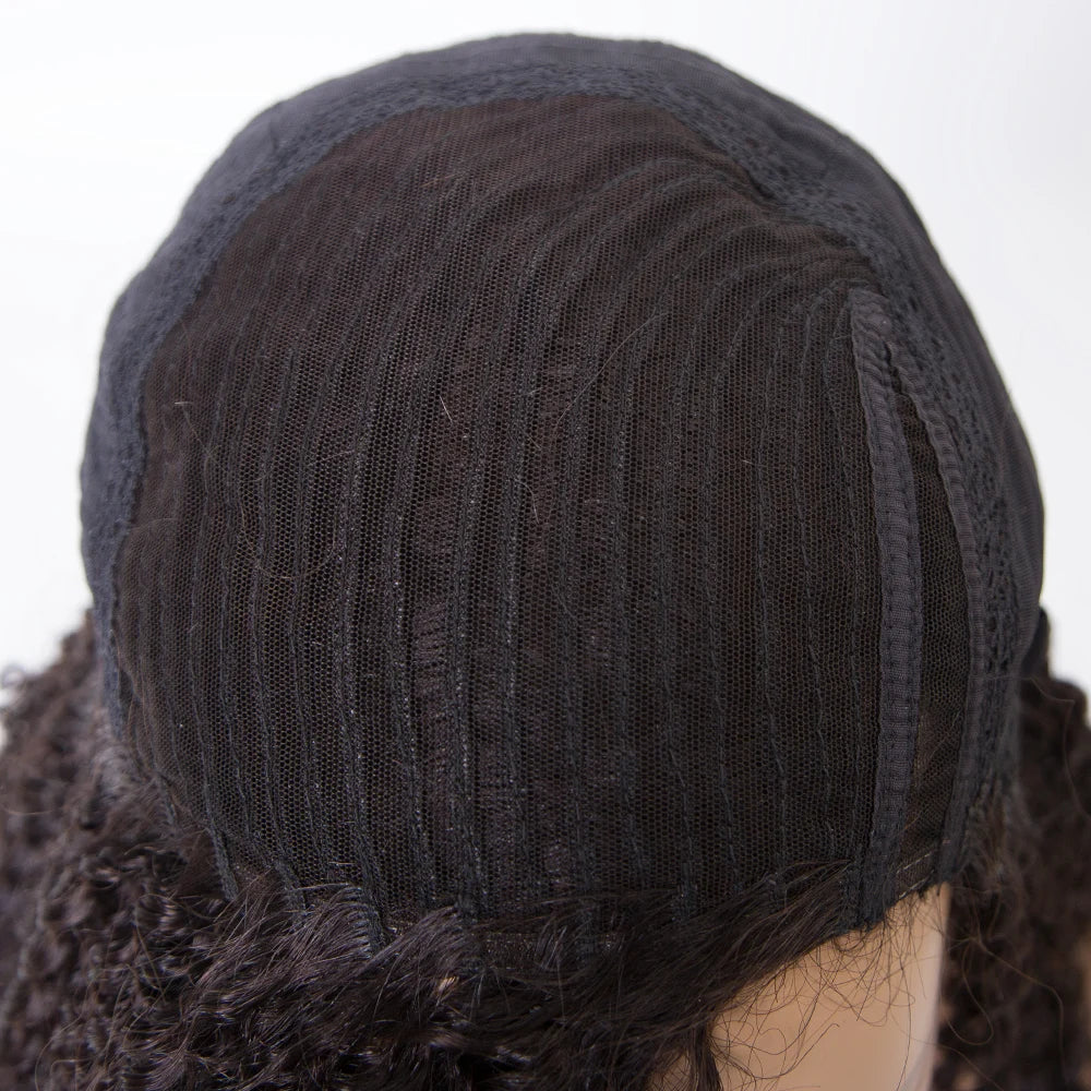 DAPHNE 100% Virgin Human Hair Curly V Part Wig  Natural Color