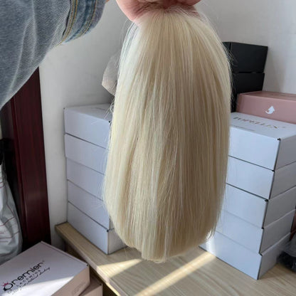 JENNY White Blonde  BOB Wig Transparent HD Lace Front 100% European Virgin Remy Hair Wig