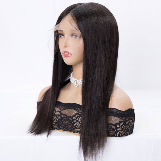 Madeline Premium Swiss HD Lace Topper Natural Black Cuticle-aligned 100% European Virgin Remy Hair Mini Wig