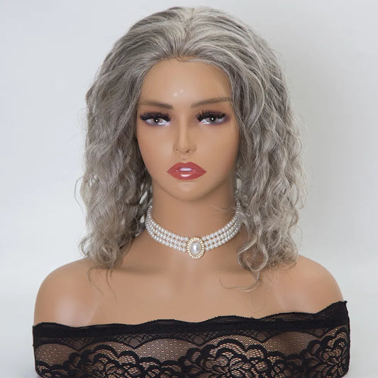 JULIE 10 inch Salt and Pepper Mono top 100% European Virgin Human Hair