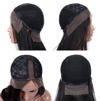 Premier Indian Remy Hair Side Part Natural Brown jerry curl afro style wig curly lace wig