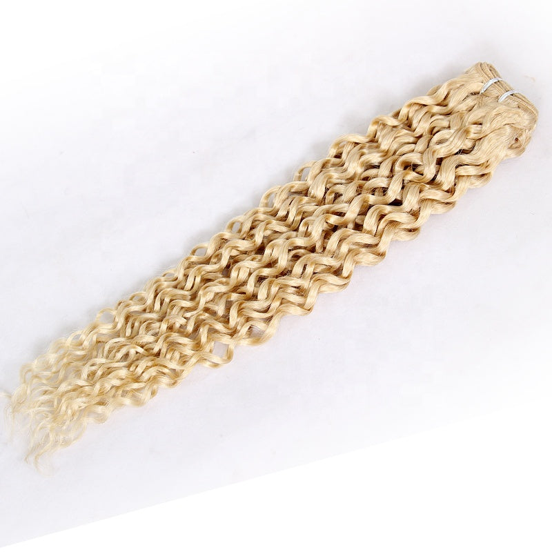 Wholesale 613 Blonde Deep Curly Blonde Vietnam Human Hair Extensions Bundles
