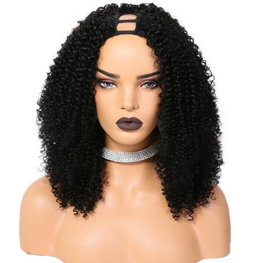 ELISE Brazilian remy human hair u part wig short afro wigs for black women