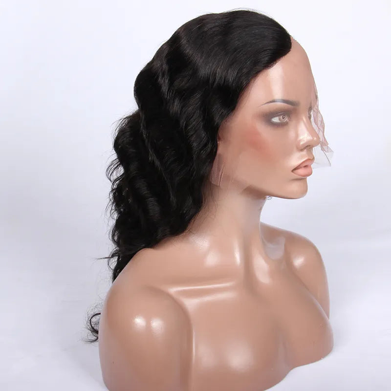 DONNA Indian Remy Hair Natural Wavy U Part Human Hair wig