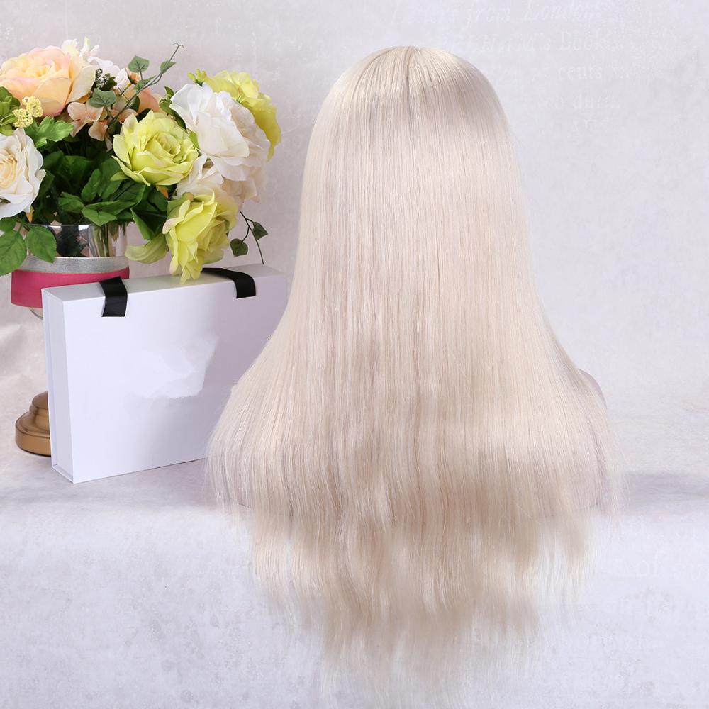 wholesale 12A Grade virgin cambodian human hair platinum white blonde color glueless silk base full lace wig