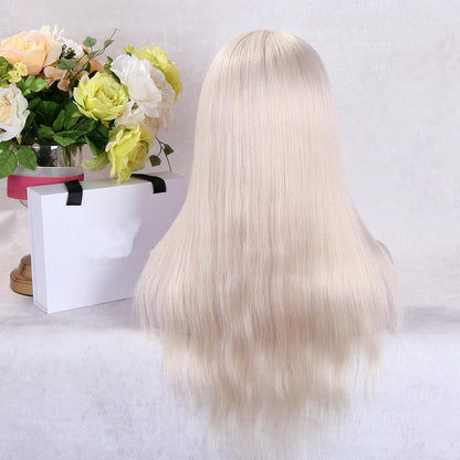 wholesale 12A Grade virgin cambodian human hair platinum white blonde color glueless silk base full lace wig