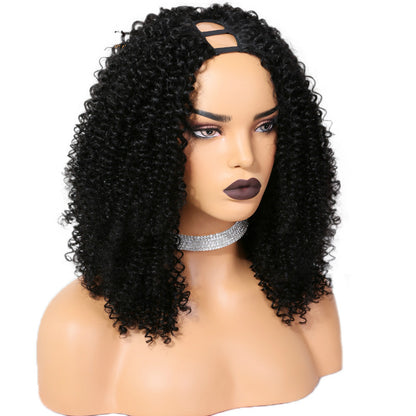 ELISE Brazilian remy human hair u part wig short afro wigs for black women