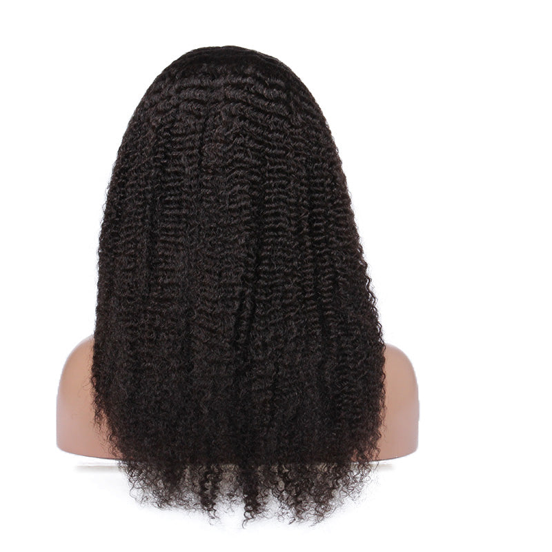 TAHLIA 250% Density Indian Virgin Human Hair Middle Part 20" Afro Kinky Curl Lace Wig