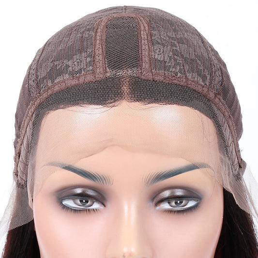 TAHLIA 250% Density Indian Virgin Human Hair Middle Part 20" Afro Kinky Curl Lace Wig