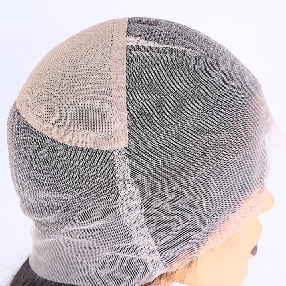 Ready to Ship virgin indian remy human hair no strap no combs transparent full lace wig