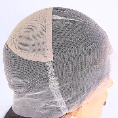 Ready to Ship virgin indian remy human hair no strap no combs transparent full lace wig