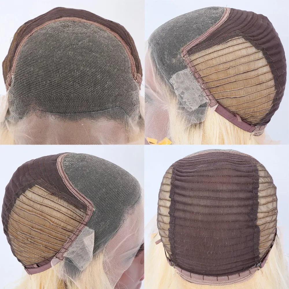 PARKER Bob 613 Blonde dark roots 100% Virgin Cambodian Remy Human Hair
