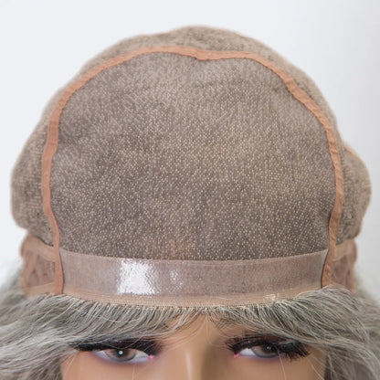 JULIE 10 inch Salt and Pepper Mono top 100% European Virgin Human Hair