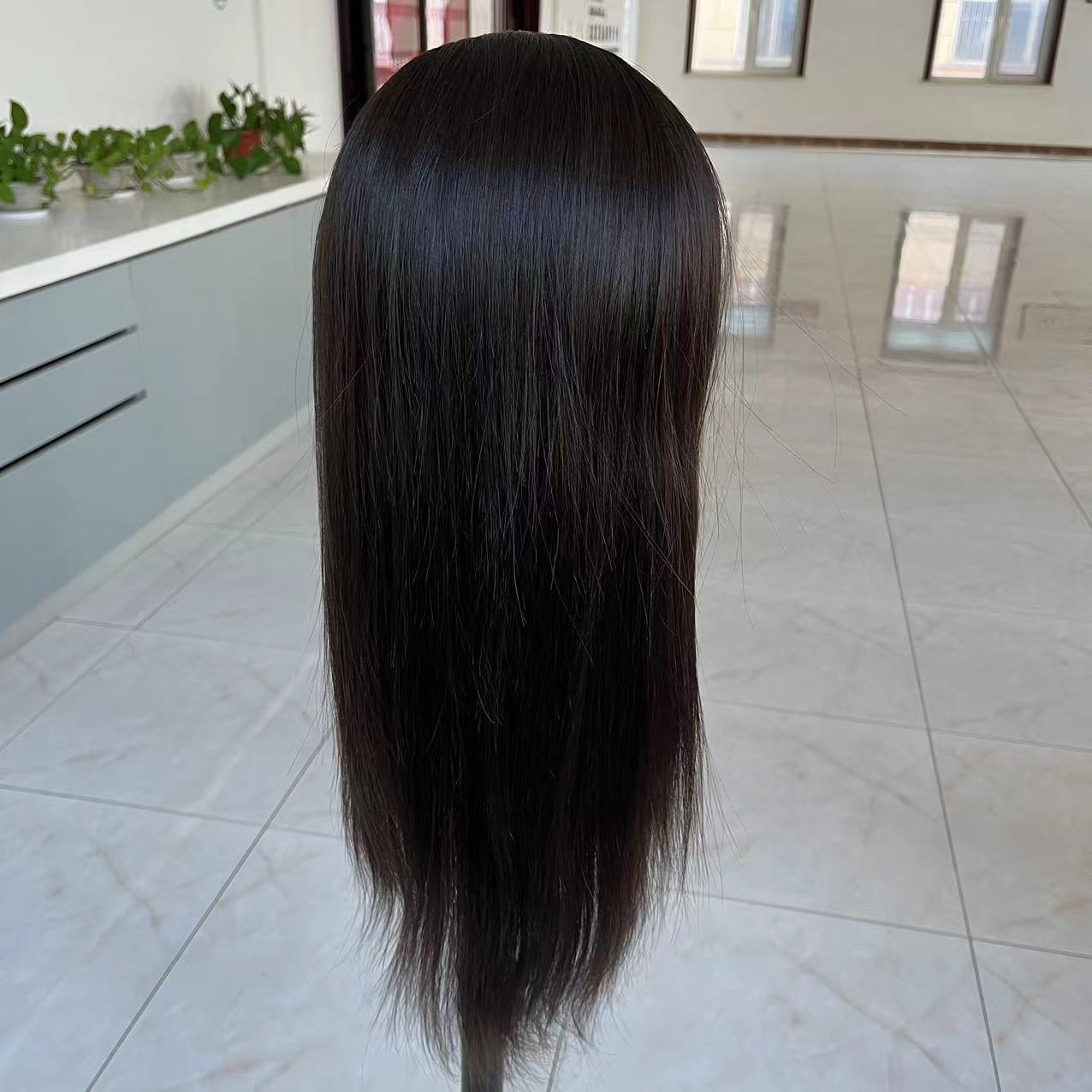 Customization 6*6 inch silk top full lace wig in natural brown color 16 inch European virgin human hair wig