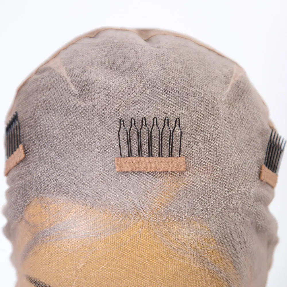 CRYSTAL Grey color full lace wig full hand tied wig high quality virgin human hair
