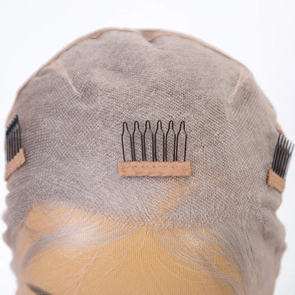 CRYSTAL Grey color full lace wig full hand tied wig high quality virgin human hair