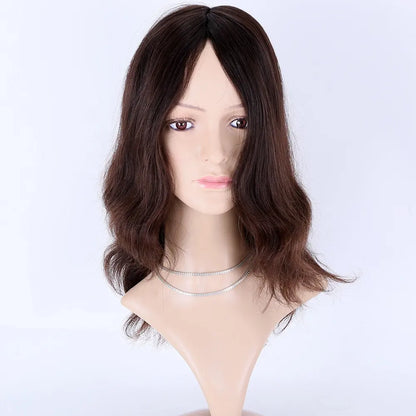 JUDITH European human hair wig wholesale Double drawn virgin hair Jewish wigs natural brown color silk top wig