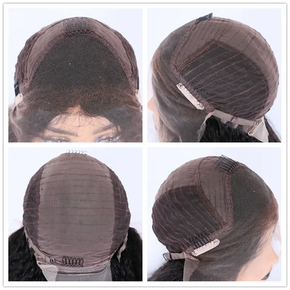 JORDAN Brown Color Kinky Straight Wigs 10-30 Inches Indian Human Hair Curly Baby Hair Lace Front wig