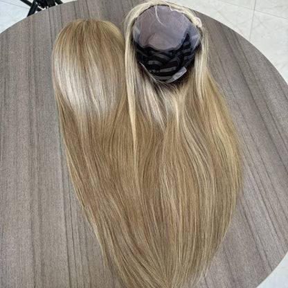 LIV Balayage Silicone Gripper Base Double Drawn 12A Grade 100% Virgin European Remy Hair Medical Wig