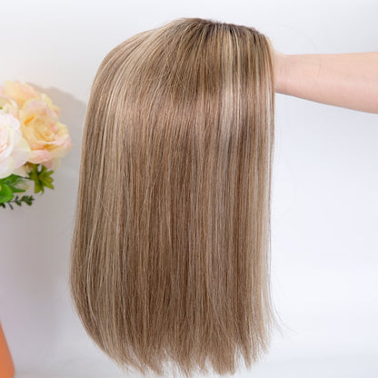 SELENA 14" Balayage Mono Top Lace Front Fully Hand Tied Virgin European Remy Hair