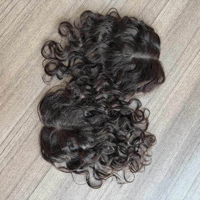 Sheila 3x4 Low Density Full Hand Tied Mono Base Topper Double Drawn Human Hair Mini Topper