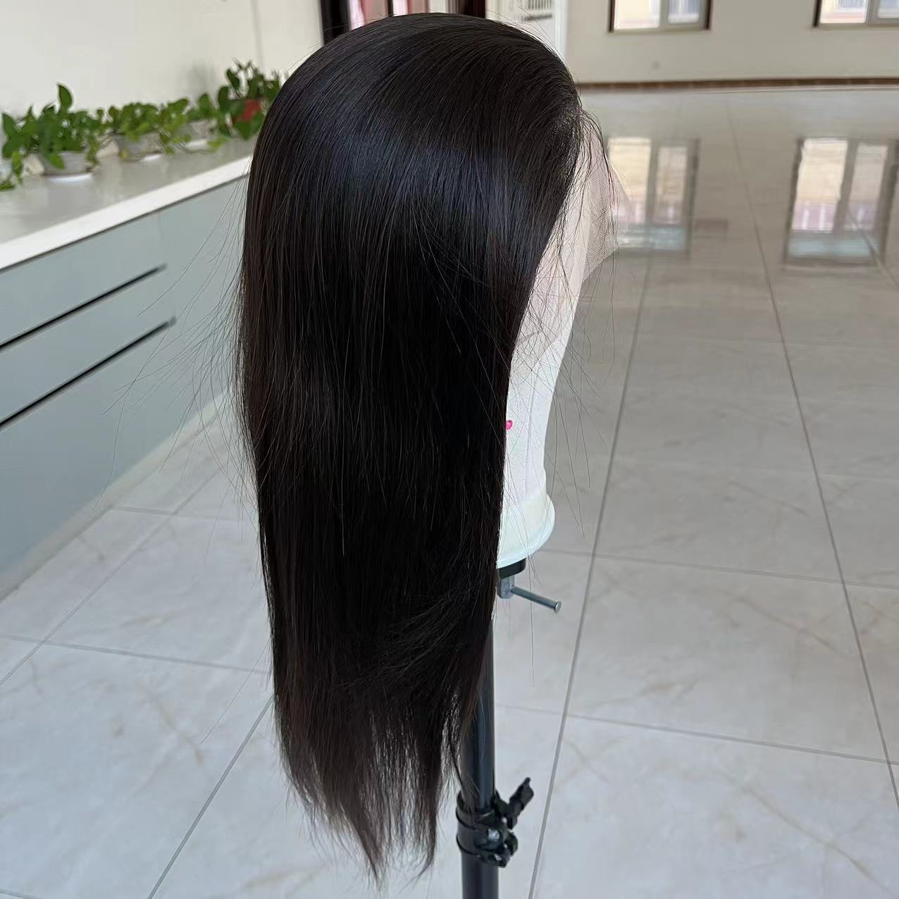 Customization 6*6 inch silk top full lace wig in natural brown color 16 inch European virgin human hair wig