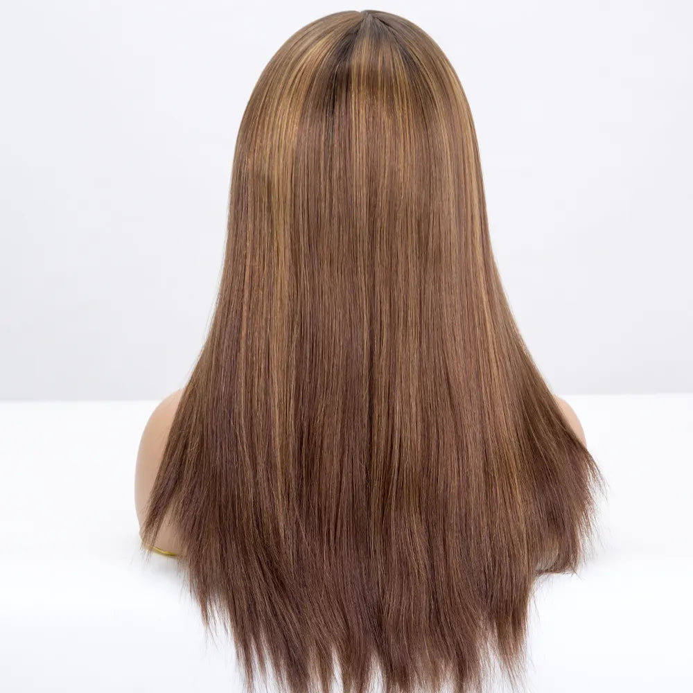 ESTHER  Balayage Color Best Selling Silk Straight 100% European Cuticle Aligned Virgin Human Hair Jewish Wig