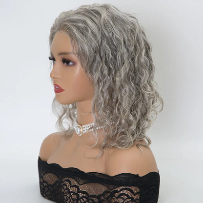 JULIE 10 inch Salt and Pepper Mono top 100% European Virgin Human Hair