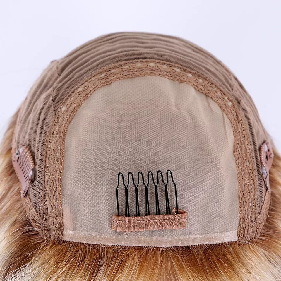 Celeste 5x5 100% Brazilian Remy Human Cuticle Aligned Grade 8A Hair Ombre Blonde Topper With 6 Clips in Silk Top