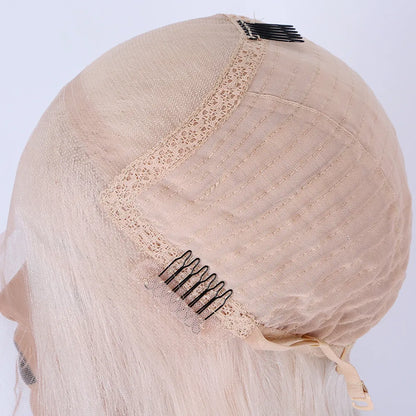 ESTELLE Light Ash Blonde Highlight  HD 13x6 Lace Frontal Wig Long Wavy European hair wig