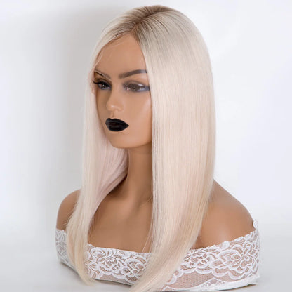 Dianne 14" Full Hand Tied Short Bob Wig Mono Top 12A Grade Quality cuticle Aligned 100% Virgin European Hair