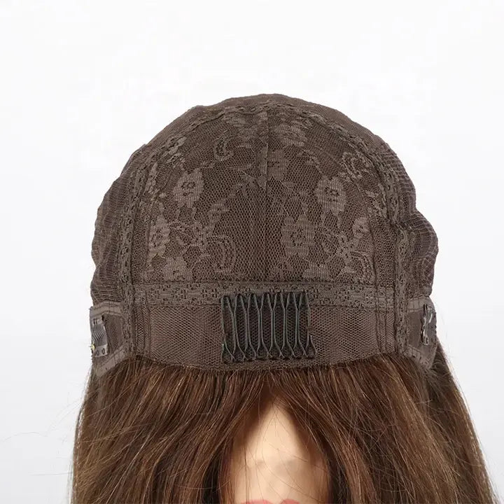 REBECCA Skin Top European Human Hair Kosher Wig with Highlights
