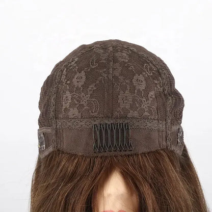 REBECCA Skin Top European Human Hair Kosher Wig with Highlights