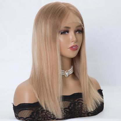 JESSICA Blonde balayage color Fully hand tied with 5*5 inch silk top with silicone medical wig