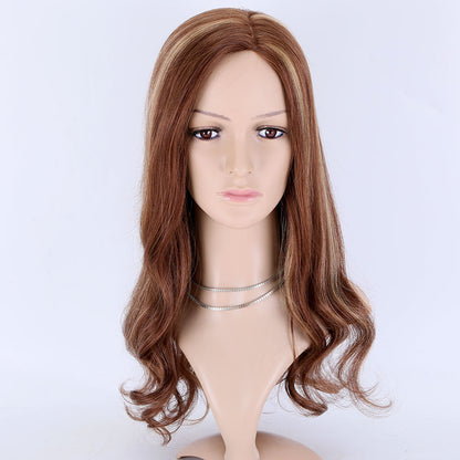 Brown balayage color mono front lace wig 150% density virgin hair wig