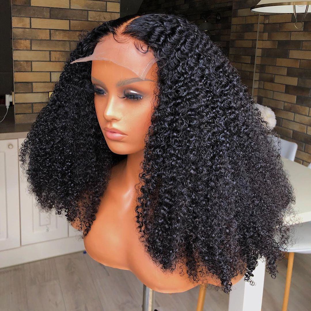 NENE Virgin  human hair wig 3B Curly Human Hair 360 lace frontal wig