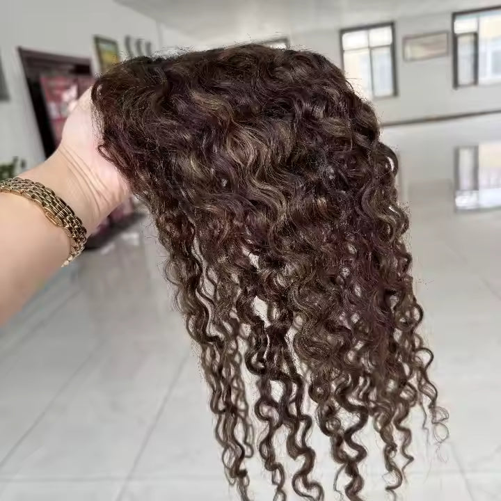 Suzie 3x5  Balayage Curly Topper Grade 12A  Virgin 100% European Remy Hair