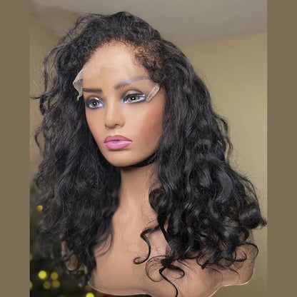 IVANA 100% Human Hair HD Lace Frontal Wig Vendors Pre-plucked Natural Color Wig With Curly Baby Hair