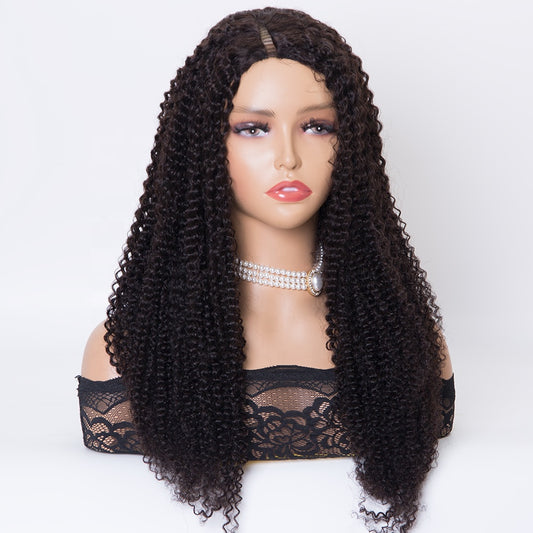 DAPHNE V part wig 12-30 inch curly hair wig natural color human hair wig
