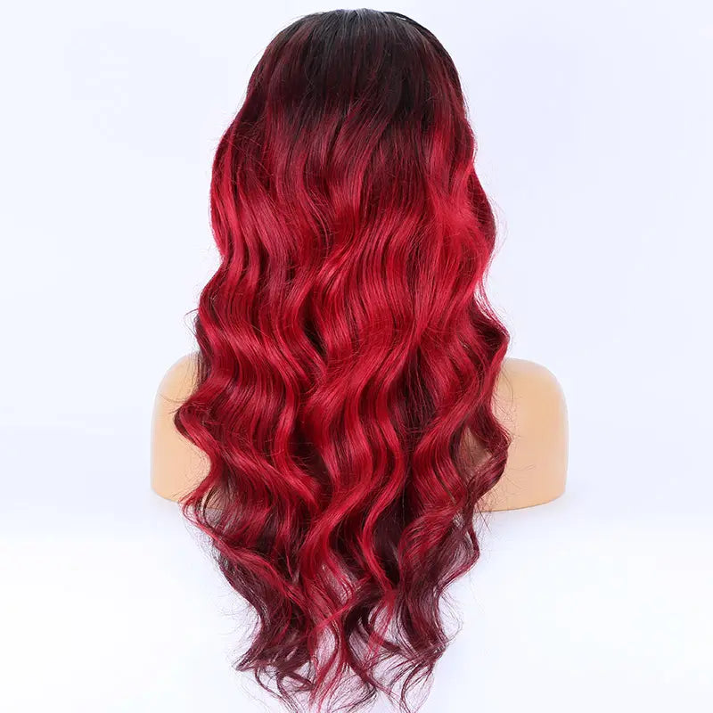 SAHARA Ombre red color glueless wigs 100% human hair 13x6 hd lace front preplucked with baby hair cuticle align hair