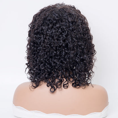 New arrival curly texture full machine made human hair wig