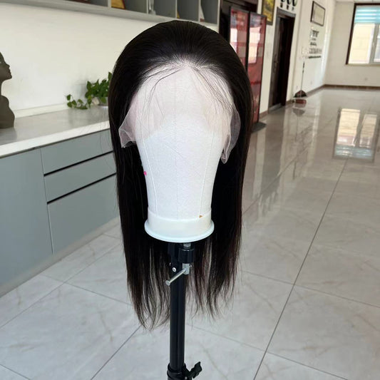 Customization 6*6 inch silk top full lace wig in natural brown color 16 inch European virgin human hair wig