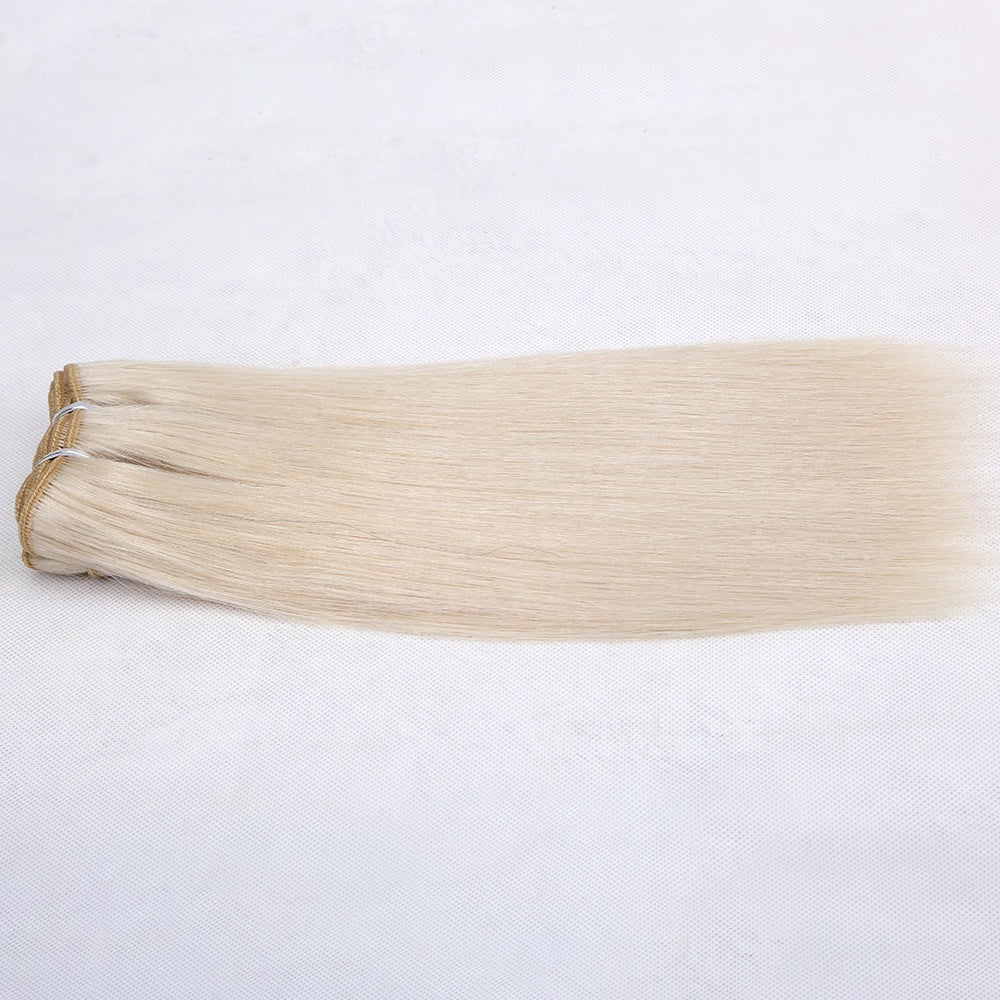 virgin european remy hair extensions white blonde color real human hair weft human hair bundles