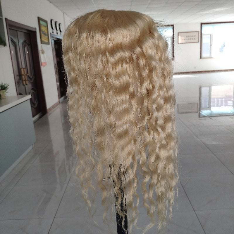Marsha Curly 12A Grade 100% Virgin European Human Hair Topper Full Hand Tied Mono Base