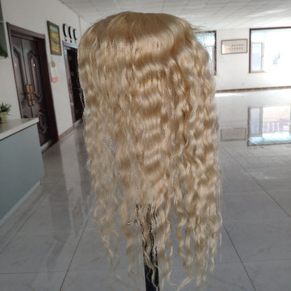 Marsha Curly 12A Grade 100% Virgin European Human Hair Topper Full Hand Tied Mono Base