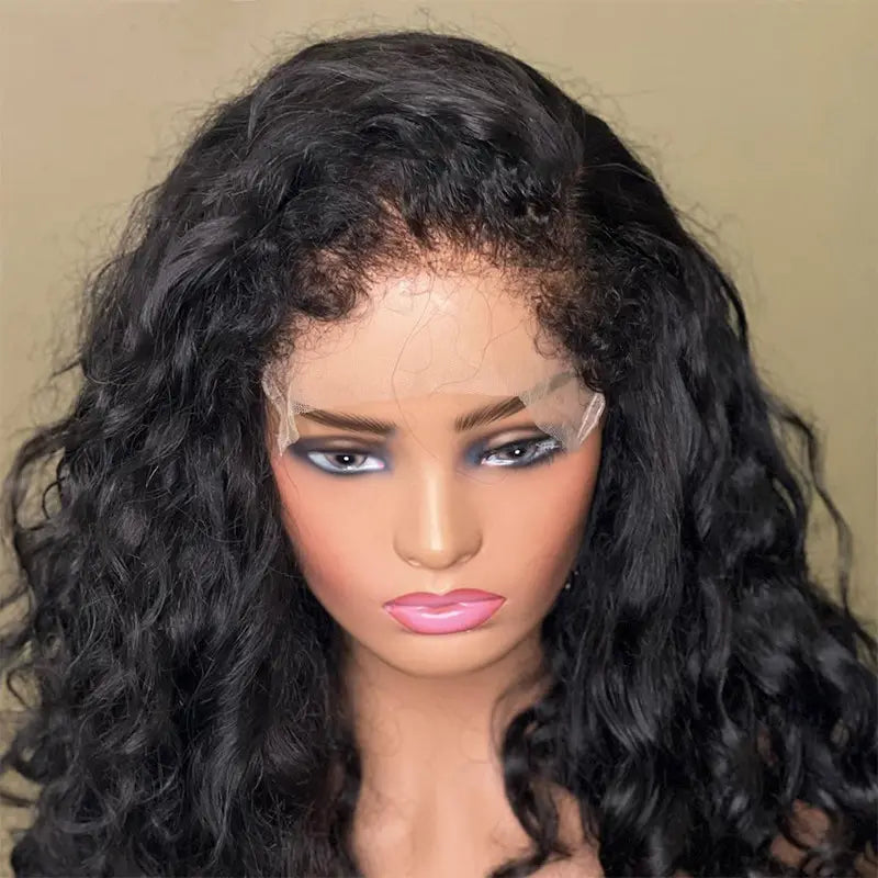 IVANA 100% Human Hair HD Lace Frontal Wig Vendors Pre-plucked Natural Color Wig With Curly Baby Hair