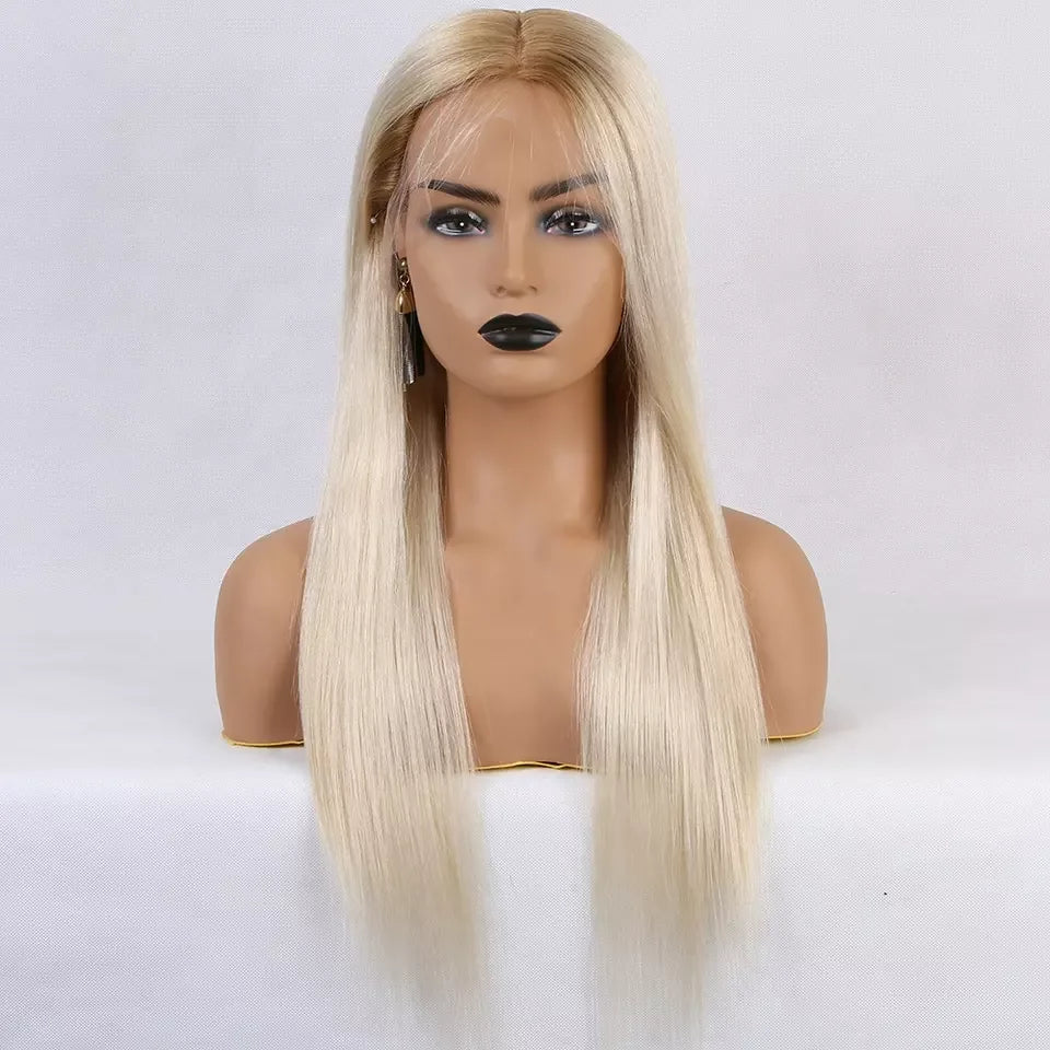 Angelina Blonde Ombre 8A Grade Cuticle Aligned 100% Virgin Brazilian Hair Full HD Transparent Lace Silk Top