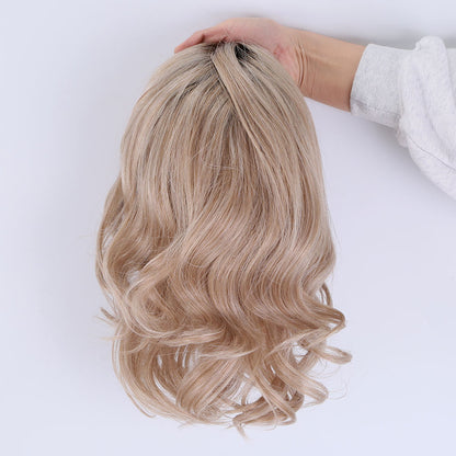 Bostock Hair Mono top high quality 4x4 5x5 half hand tied machine weft wave human hair